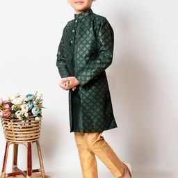 BAESD Boys Embellished Regular Sequinned Dupion Silk Kurta with Pyjamas image 5