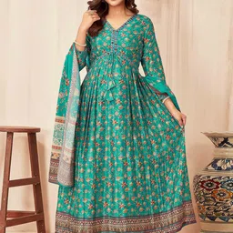 ODD BY chansi TRENDZ Floral Printed Regular Kurta with Palazzos & With Dupatta image 5