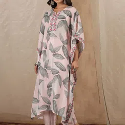 RangDeep Floral Printed Kaftan Kurta With Trousers image 5
