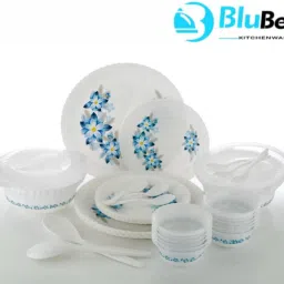 Pack of 36 Plastic Unbreakable Dinner Gift Set of Plastic 36 pcs Exclusive Printed (Print May Very) Dinner Set-image-39
