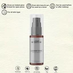 LOVE EARTH Set of 2 Lavender Toner With Grape Seed Extract - 100 ml Each image 5