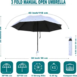 flipkart smartbuy 3 Fold Digital Printed Rain Sun & UV Rays Protective Manual Open Umbrella image 3