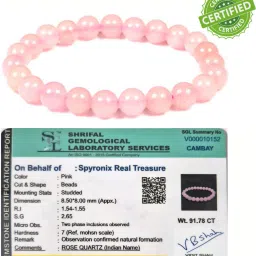 Stone, Rose Quartz Crystal Bracelet-18