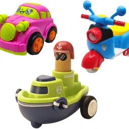 Unbreakable Four-Wheel Drive Friction Powered Diecast Toy Set-B62-image-11