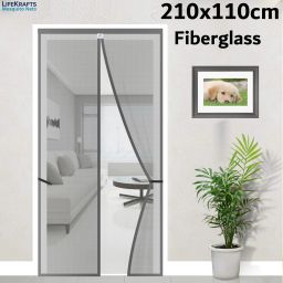 Fibre Adults Washable 120 GSM Fiberglass Magnetic Door Mosquito Net-image-11