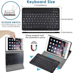 Proelite Keyboard case Cover for iPad 2018 (6th,5th) Gen iPad Pro 9.7 with Pencil Holder Bluetooth Standard Tablet Keyboard Compatible with Desktop, Laptop, Mac image 4