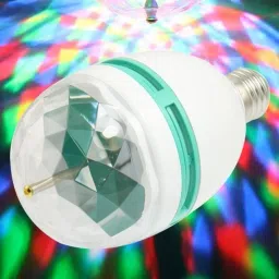 triangle ant ™ LED Rotating Disco Light Bulb with E27/E26 Screw Base (Multi Changing Color,3W) Party Bulb Single Disco Ball (Ball Diameter: 12 cm) Single Disco Ball image 2
