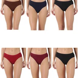 Pack of 6 Dollar Lehar Super Combed Cotton Women's Plain Solid Panty Women Hipster Multicolor Panty-image-36
