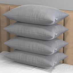Height Adjustable Microfiber Pillows for Sleeping, 41x61 cm, Without Cover, Microfibre Solid Sleeping Pillow Pack of 4-7