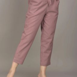 Women Regular Fit Purple Cotton Blend Trousers-image-41