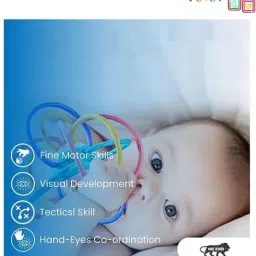 yuiop - Looptitoy Tube Teether Toy - Soft & elastic texture - Easy grip - Baby Safe Teether image 3