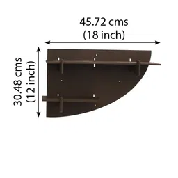 RANDOM Set of 4 Brown MDF Oval Basic Wall Shelf image 4