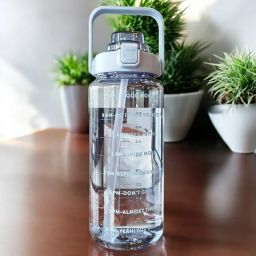 Large Capacity 2000ml Transparent Motivational Sipper Spill-proof Water Bottle 3200 ml Water Bottle-3