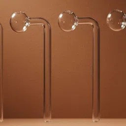wishingbell natural 6 inch Bend Glass Oil Burner Pipe Transparent (Pack of 4) Borosilicate Glass Inside Fitting Hookah Mouth Tip-picture-3