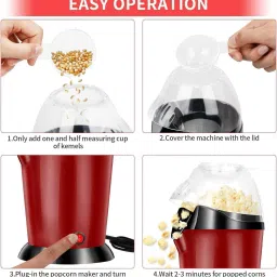 lipzie Electric Popcorn Maker for Home | Fast & Automatic Popcorn Machine for Oil-Free 1 L Popcorn Maker image 3