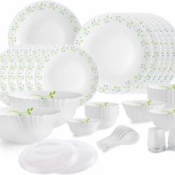 Pack of 37 Opalware Tropical Lagoon Opaware Dinner Set 37Pcs(White)Dishwasher Safe/Microwave Safe Dinner Set-19
