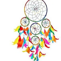 Traditional Indian wall Art for Bedrooms, Home Wall, Hanging DesignTraditional Indian wall Art for Bedrooms, Home Wall, Hanging Design Feather Dream Catcher-image-3