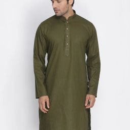 Men Solid Cotton Blend Straight Kurta-image-72