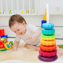 Rainbow Spinning Stacking Toys Tower learning Toy-23