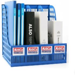 High Quality Plastic File Rack with Free 1 Damper Pad, 1 Duster & 2pcs Coaster Plastic Open Book Shelf-image-41