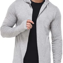 Men Kimono Style Full Sleeve Grey Shrug-image-12