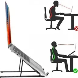 Amazm Tabletop Ergonomic ABS Plastic|Lightweight Desktop Holder Lap Desks Compatible for All Laptops & Tablets up to 14 inches Laptop Stand image 2