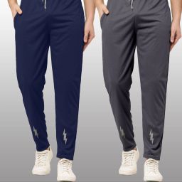 Pack of 2 Men Printed Grey, Blue Track Pants-8