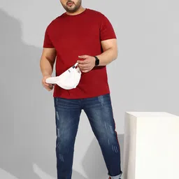 Instafab Plus Men Plus Size Mid-Rise Washed Mildly Distressed Heavy Fade Stretchable Jeans image 4