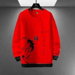Men Printed Round Neck Cotton Blend Red T-Shirt-image-29