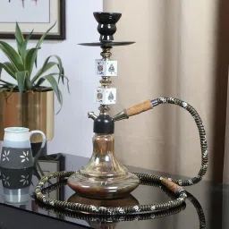 Premium Designer King Print 16 inch Crystal, Iron Hookah-15