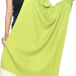 Solid Wool Blend Women Light Green Stole-picture-17