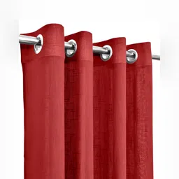 Dashing fabrics Red 2 Pieces Cotton Sheer Window Curtain image 5