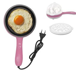 thrivanta 2 in 1 Multifunctional Steaming Device Frying Pan Egg Boiling Roasting Heating Electric Egg Cooker Poacher Boiler image 1