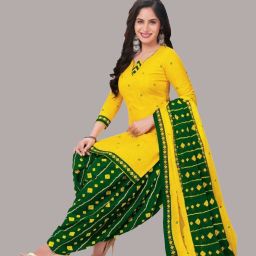 Unstitched Crepe Salwar Suit Material Printed-image-71