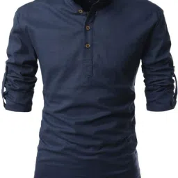 Men Solid Pure Cotton Straight Kurta-image-2