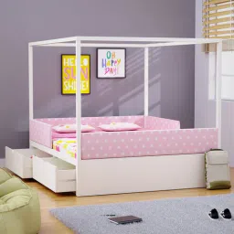 boingg! - a happy start Windchime Double Kids Double Bed with Storage In White Colour-picture-11