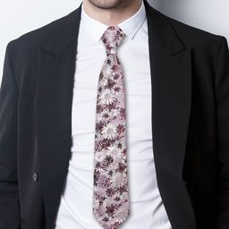 AXLON Set Of 4 Printed Necktie Pocket Square With Cufflink & Flower Pin Accessory Gift Set image 4