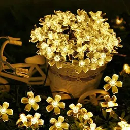 42 LEDs 12 m Yellow Steady Flower Rice Lights-15