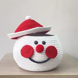 Cotton woven basket with cap (lid) Storage Basket-19