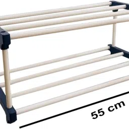 turbomax 2 Tiers Book Shelf for Home Library Multipurpose Storage Organizer Rack Stand Plastic Open Book Shelf image 4
