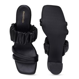 HEELSNFEELS Textured Open toe Block Heels image 5