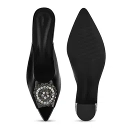 Try Me Embellished Peep Toe Block Heel Mules image 4