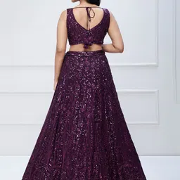 FABPIXEL Embroidered Sequinned Semi-Stitched Lehenga & Unstitched Blouse With Dupatta image 2
