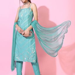 Vishudh Women Ethnic Motifs Viscose Rayon Kurta Set-image-88