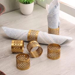 amaya decors Gold Etching Napkin RIng Set of 6-picture-22