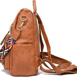 Medium 27 L Laptop Backpack Women Leather Convertible Shoulder Bag Ladies Anti-theft Satchel Sling Travel-image-6