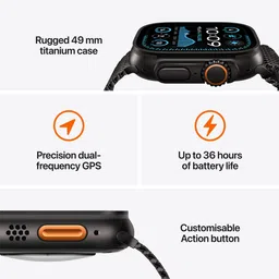 Apple Watch Ultra 2 GPS+Cellular with Trail Loop - M/L (49mm Retina LTPO2 OLED Display, Black Titanium Case) image 3