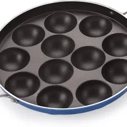 12 Cavities Non Stick Appam Patra with Lid and Side Handle/ kulipaniyaram pan nonstick/ appe/ aapee ka sacha/ panniyaram kadai/ Paniyarrakal/Paniyaram/Appam Pan/Appam Maker/Pan Cake/guntapongadalu pan/appam kadai/Ponganal Maker/idali Maker/idli Pan kadai/litti maker Paniarakkal with Lid Paniarakkal with Lid Paniarakkal with Lid 0.5 L capacity 24 cm diameter-image-33