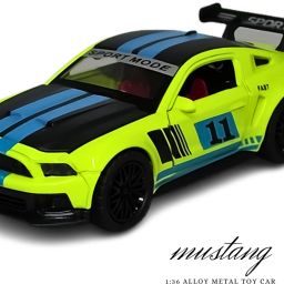 Mustang Sports 1:32 Diecast Metal Pull-Back and Openable Door Toy Car For Kids-image-3