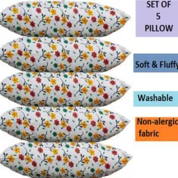 Polyester Fibre, Microbeads Floral Sleeping Pillow Pack of 5-image-72